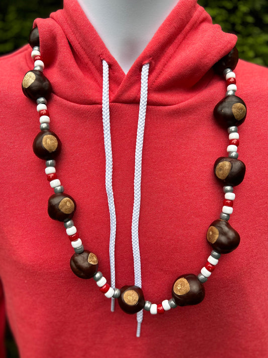 Football Helmet Pattern Buckeye Necklace