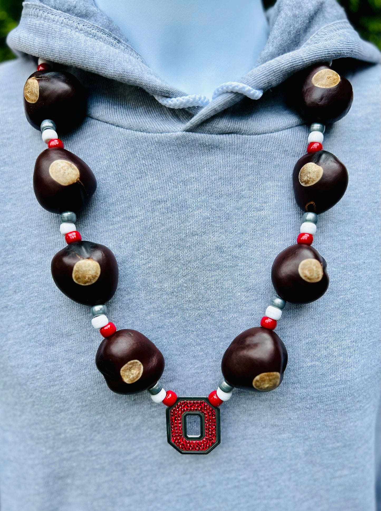 Buckeye Necklace with Block O Pendant