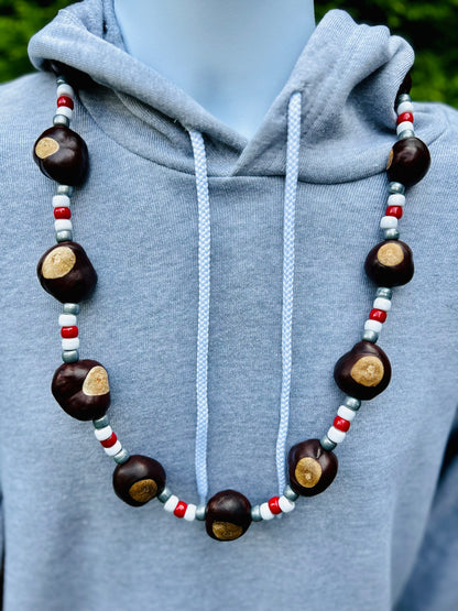 Football Helmet Pattern Buckeye Necklace