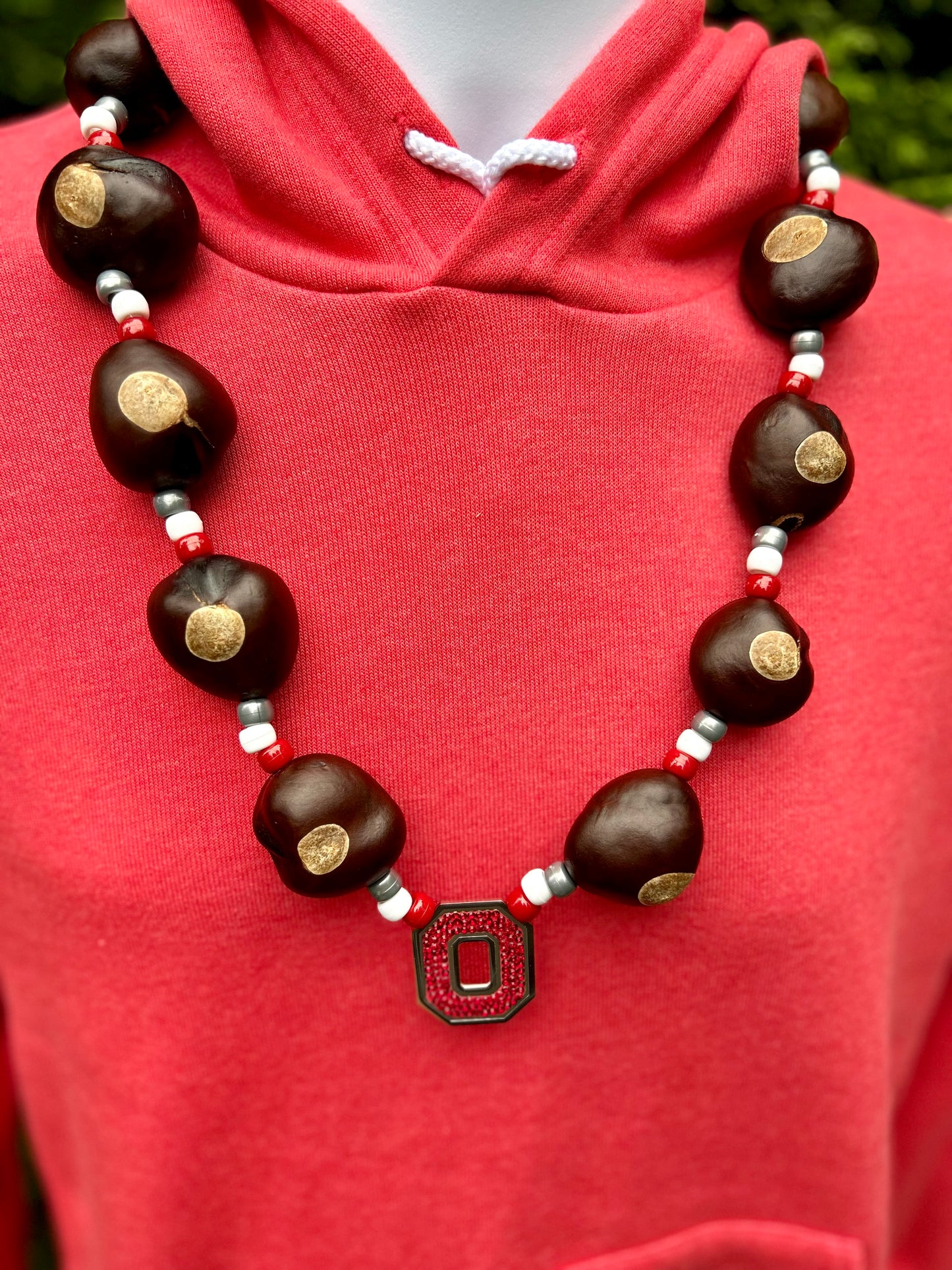 Buckeye Necklace with Block O Pendant