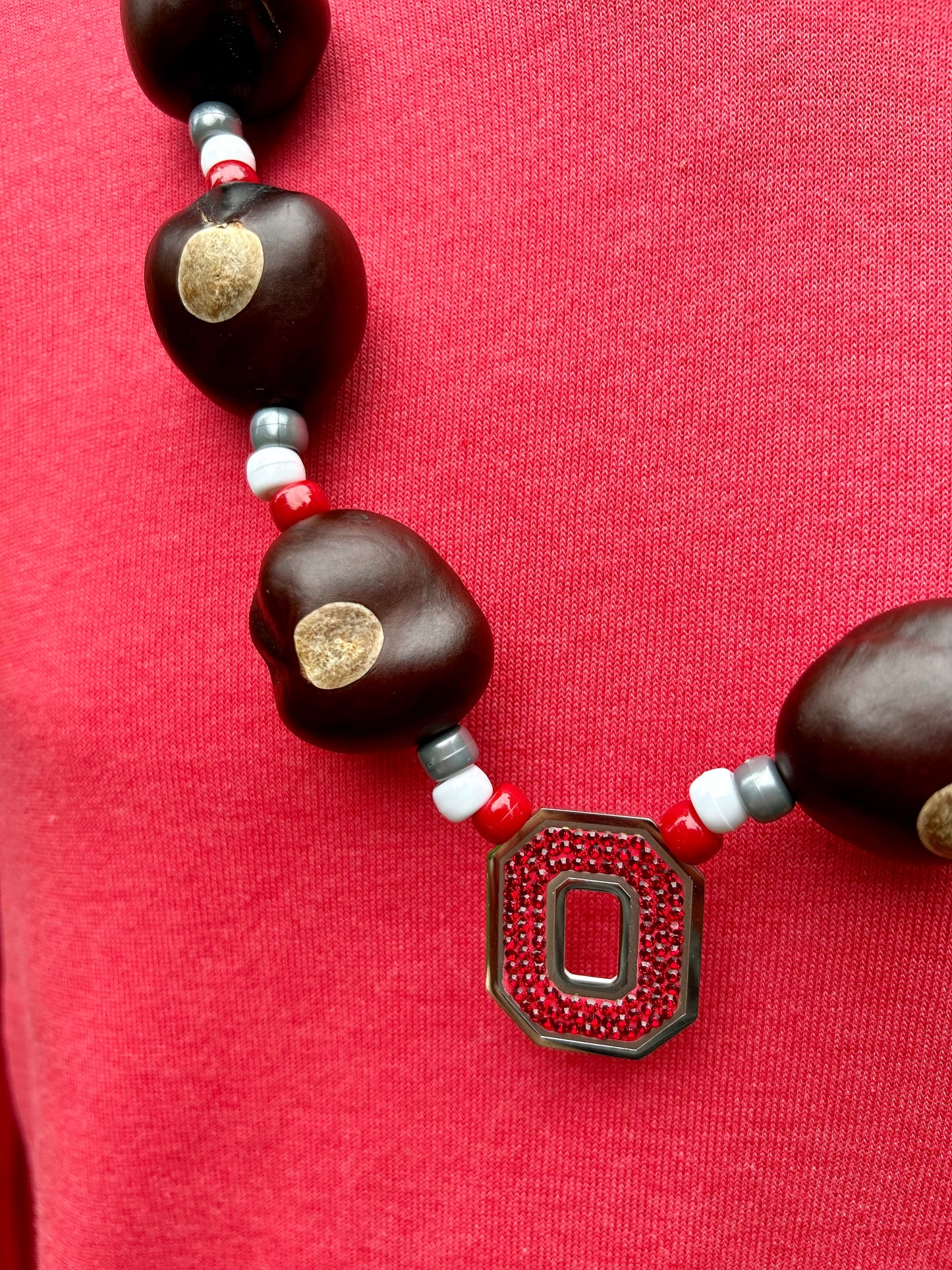 Buckeye Necklace with Block O Pendant